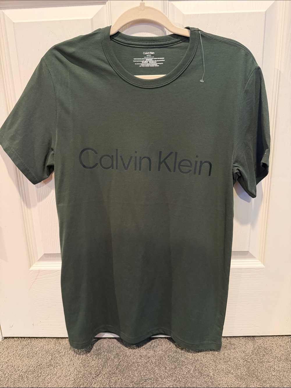 Calvin Klein Olive Green Logo Short-Sleeve Tee